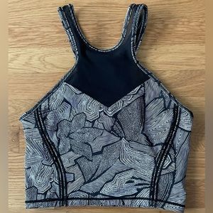 Lululemon Sports Bra Get It Om Mini Dottie Tribu Mesh High Neck Size 6